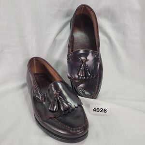 Bostonian Mens Burgundy Leather Tassel Loafer Dress Shoes Sz 10.5M Career Preppy